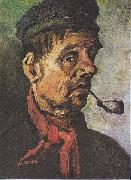 Vincent Van Gogh Head of a peasant with a clay-pipe Spain oil painting artist